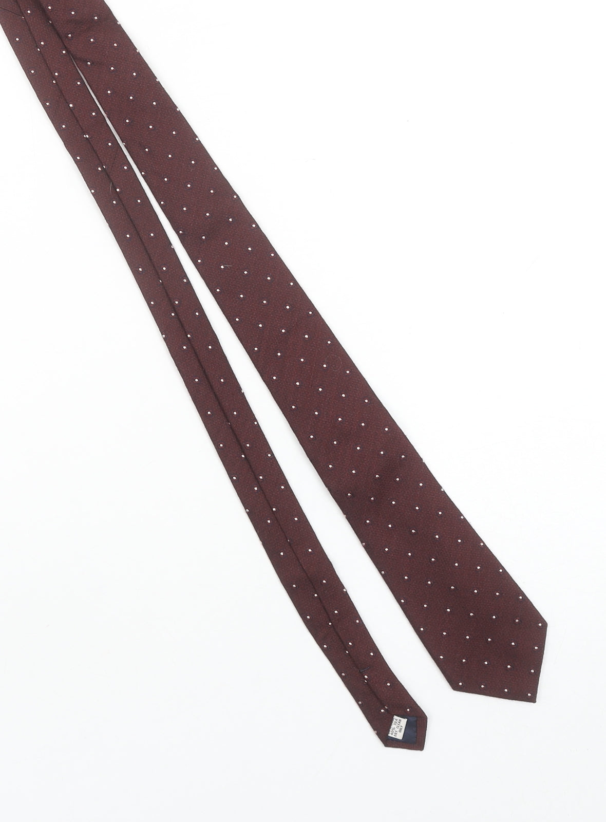 Bernard Weatherill Men's Brown Polka Dot Wool Silk Tie - One Size