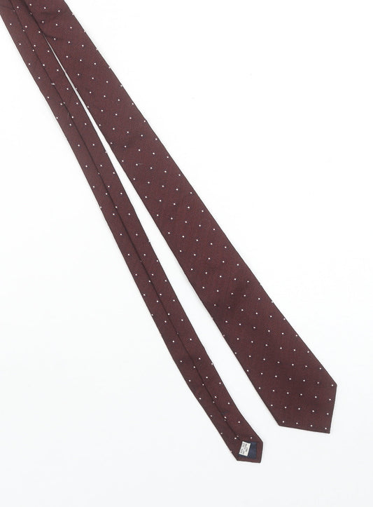Bernard Weatherill Men's Brown Polka Dot Wool Silk Tie - One Size