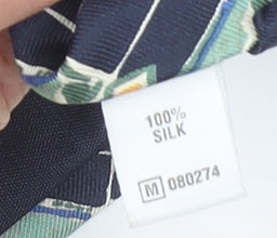 Copperstone Men's Blue Geometric 100% Silk Pointed Tie