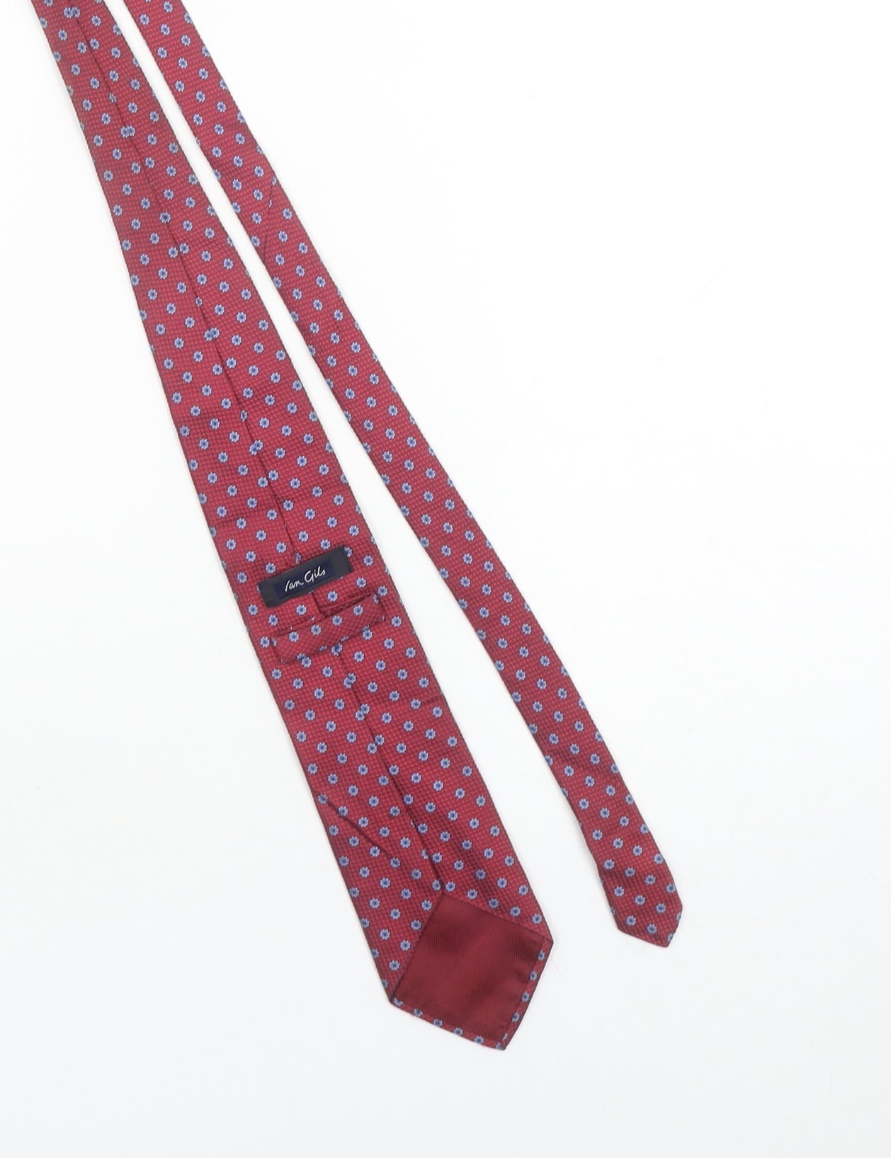 Van Gils Men's Red Floral Silk Designer Tie One Size
