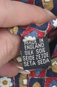 Jonelle Men's Red Geometric Silk Tie Made in England 176cm