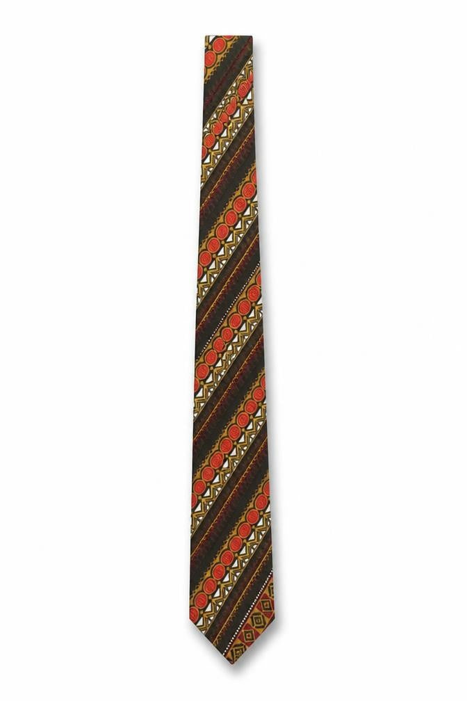 Mens Greatwall Multicoloured Geometric 100% Silk Pointed Tie