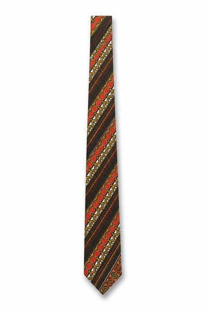 Mens Greatwall Multicoloured Geometric 100% Silk Pointed Tie