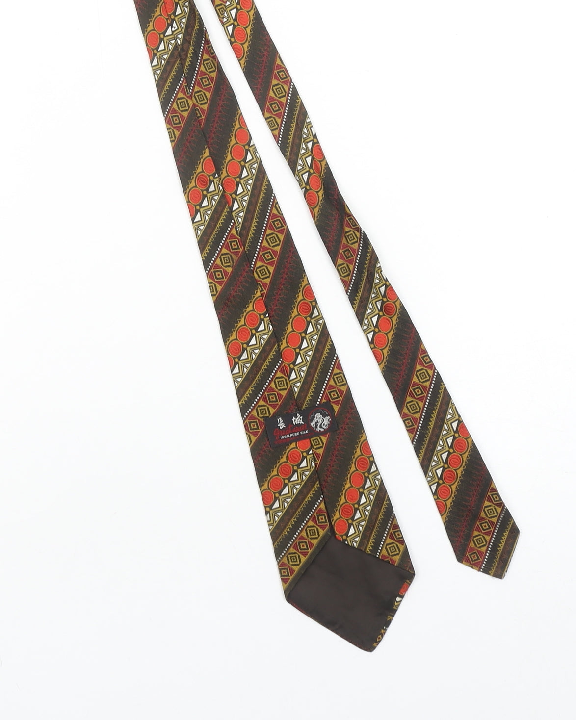 Greatwall Men's Multicoloured Geometric 100% Silk Tie