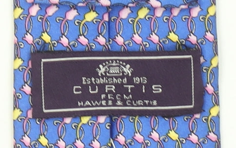 Hawes & Curtis Men's Blue Floral Slim Silk Tie