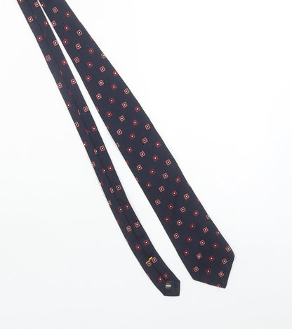 Profuomo Men's Navy Blue Geometric Silk Tie 176