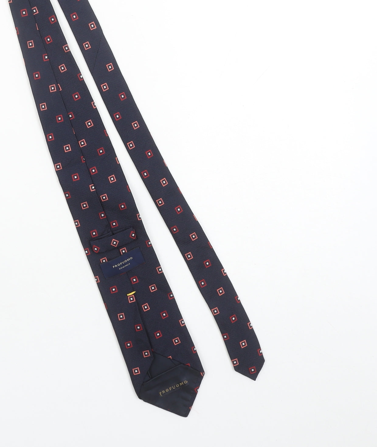 Profuomo Men's Navy Blue Geometric Silk Tie 176