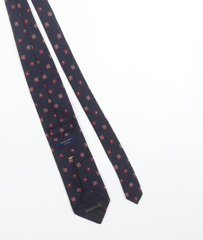 Profuomo Men's Navy Blue Geometric Silk Tie 176