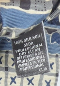 Marks and Spencer Men's Blue Geometric Pattern Silk Tie