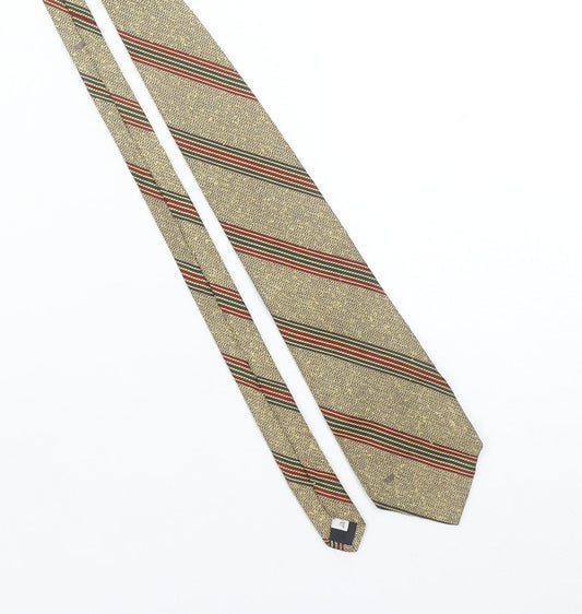 Valentino Men's Beige Striped Silk Designer Tie One Size