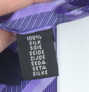 Van Gils Men's Purple Striped Silk Slim Tie One Size