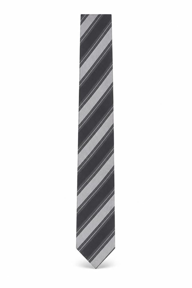 Tie Rack London Men's Grey & Black Striped Silk Tie