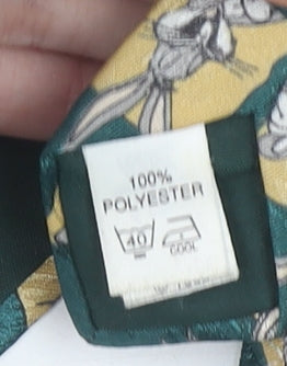 Looney Tunes Men's Green Polyester Cartoon Tie Bugs Bunny Design