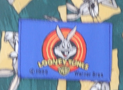 Looney Tunes Men's Green Polyester Cartoon Tie Bugs Bunny Design
