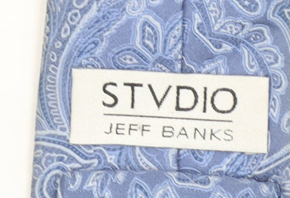 Jeff Banks Men's Blue Paisley Silk Designer Tie