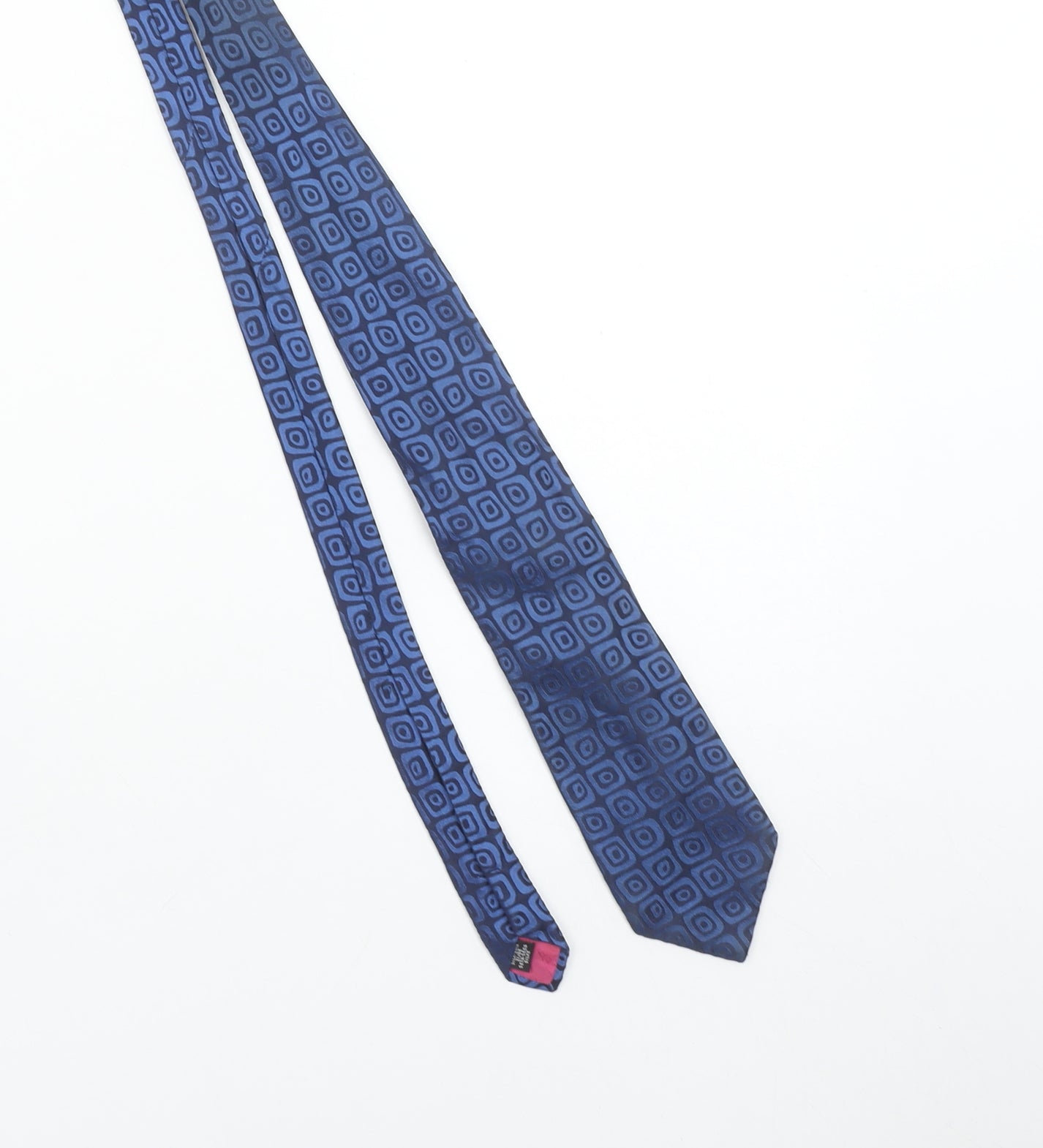 Balmain Paris Men's Blue Geometric Silk Tie Slim Designer Style