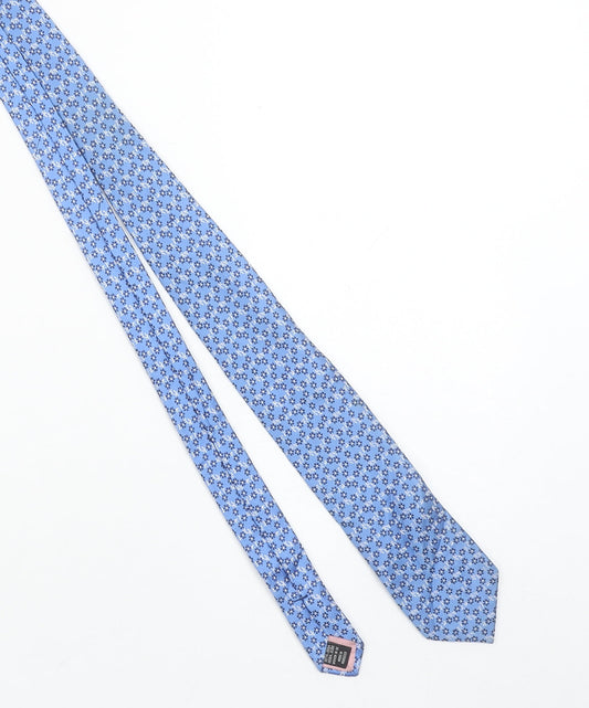 Thomas Pink Men's Blue Floral Silk Tie - Designer Style