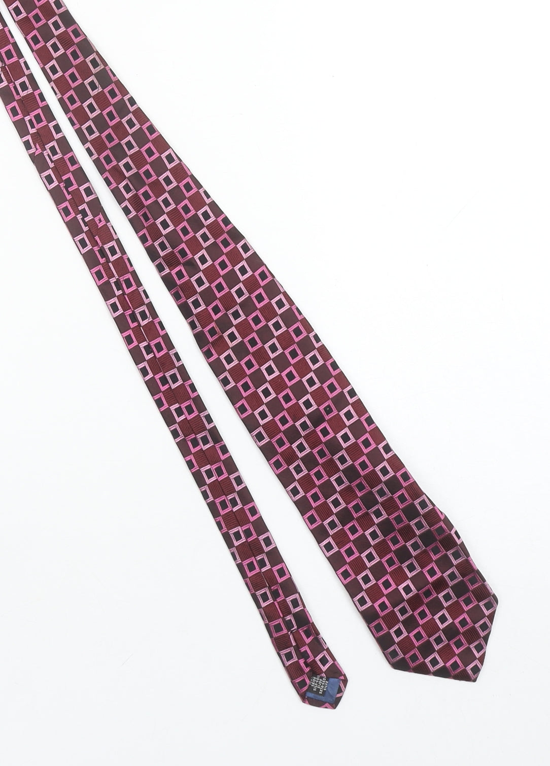 Daniel Hechter Men's Pink & Brown Geometric Silk Tie One Size