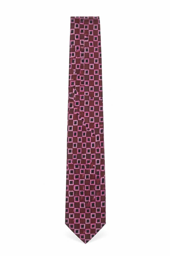 Mens Daniel Hechter Multicoloured Geometric 100% Silk Designer Tie