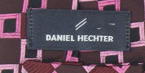 Daniel Hechter Men's Pink & Brown Geometric Silk Tie One Size