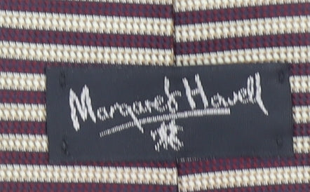 Marques Hovel Men's Brown Striped Pure Silk Slim Tie