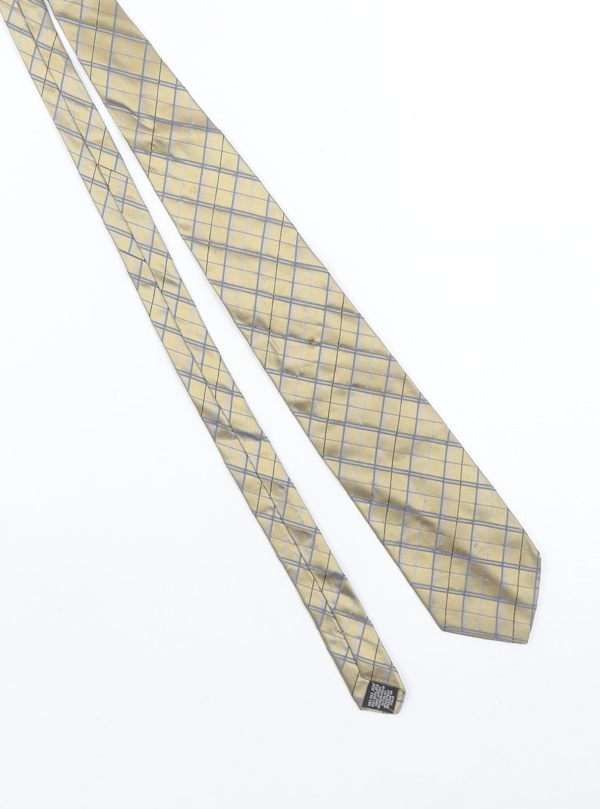 Tie Rack Men's Beige Silk Checked Italian Tie One Size