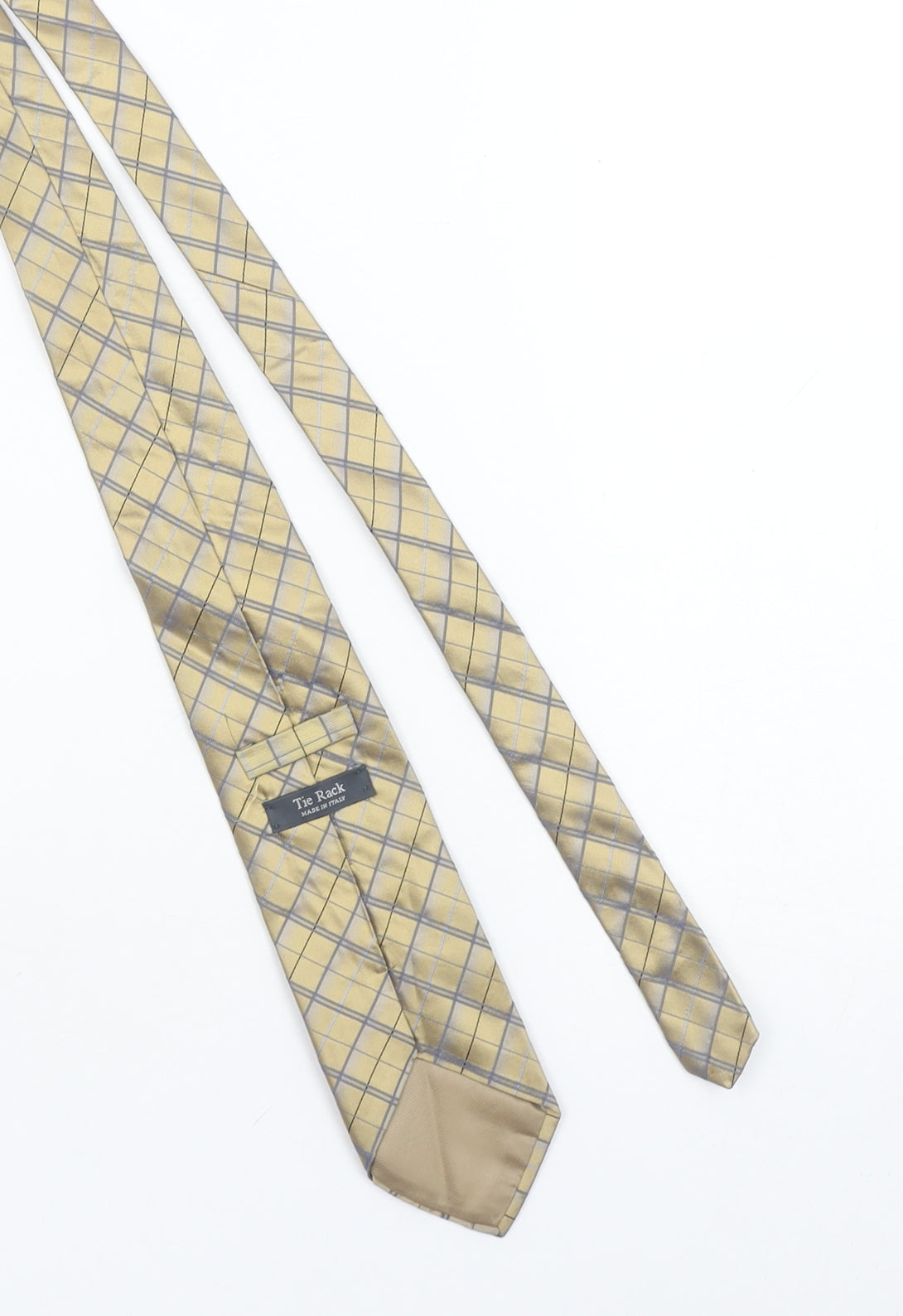 Tie Rack Men's Beige Silk Checked Italian Tie One Size