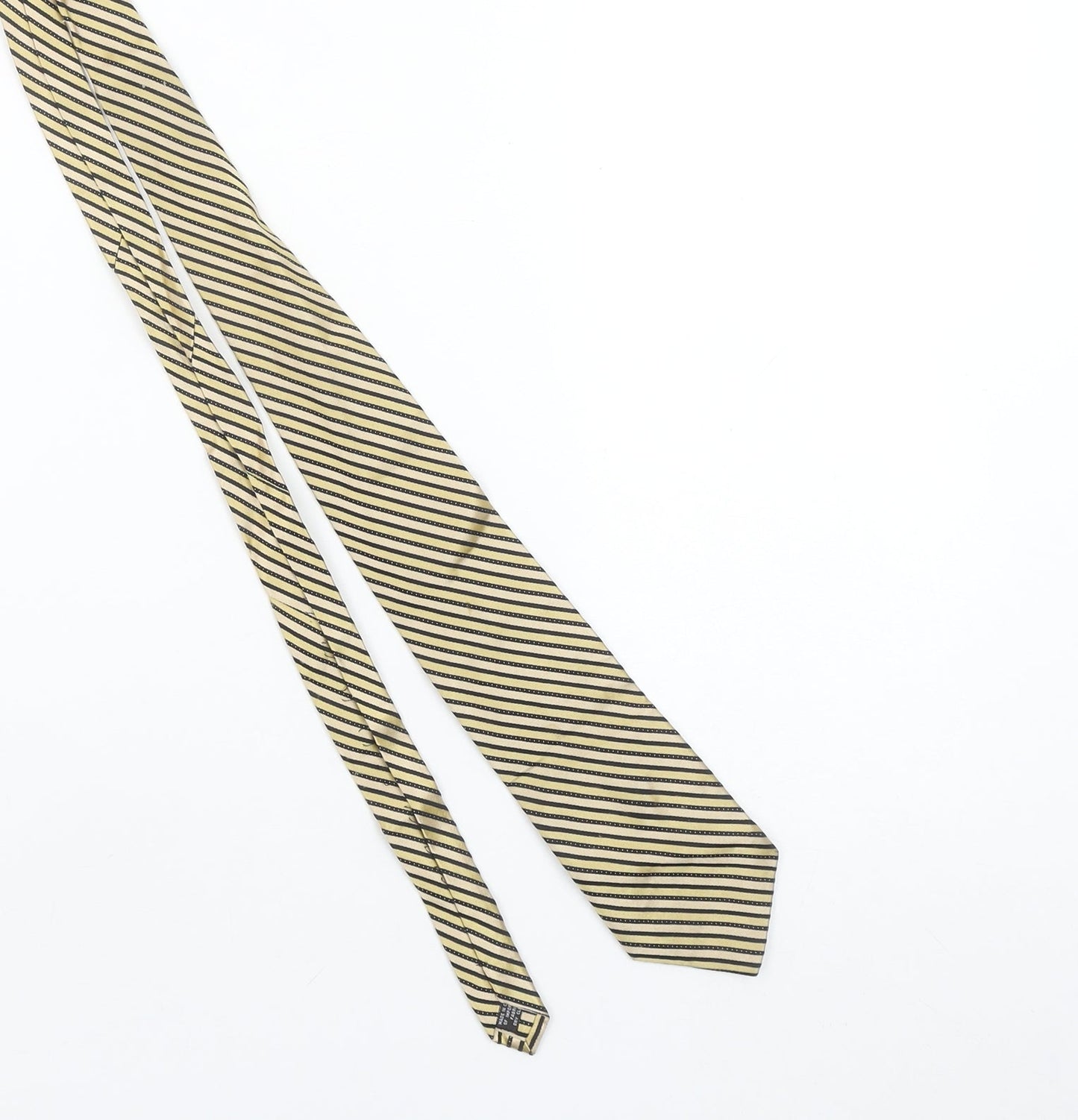 Calvin Klein Men's Beige Striped Silk Designer Tie One Size