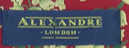 Alexandre London Men's Red Dog Print 100% Silk Tie