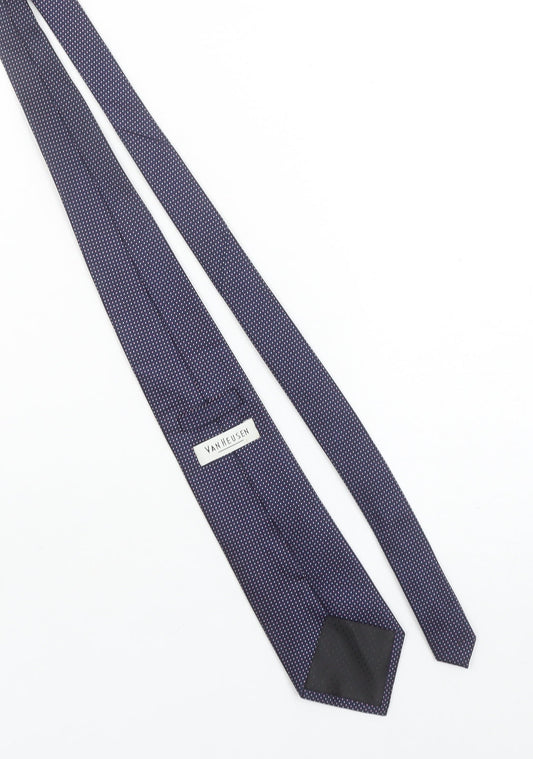 Van Heusen Men's Blue Polka Dot 100% Silk Slim Tie One Size