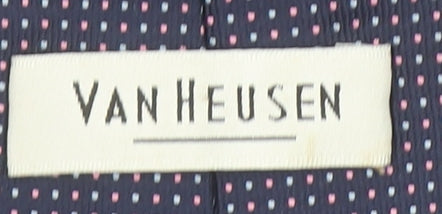 Van Heusen Men's Blue Polka Dot 100% Silk Slim Tie One Size