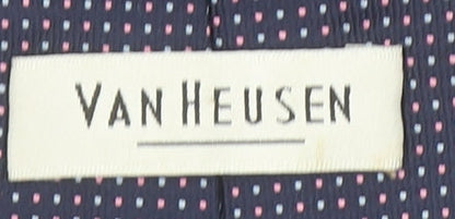 Van Heusen Men's Blue Polka Dot 100% Silk Slim Tie One Size