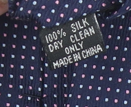Van Heusen Men's Blue Polka Dot 100% Silk Slim Tie One Size