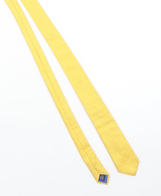 Charles Tyrwhitt Men's Yellow Silk Slim Tie Made in England