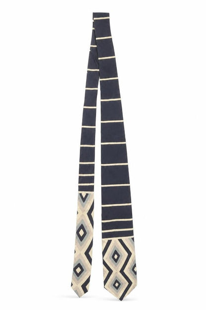 Mens Nuccio Dottavio Sarto Blue Geometric 100% Silk Designer Tie