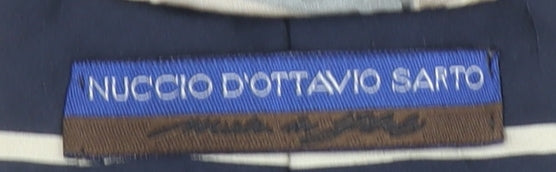 Nuccio Dottavio Sarto Men's Navy Beige Geometric Silk Tie One Size