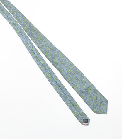 Thomas Pink Men's Blue Green Paisley 100% Silk Tie Woven in England