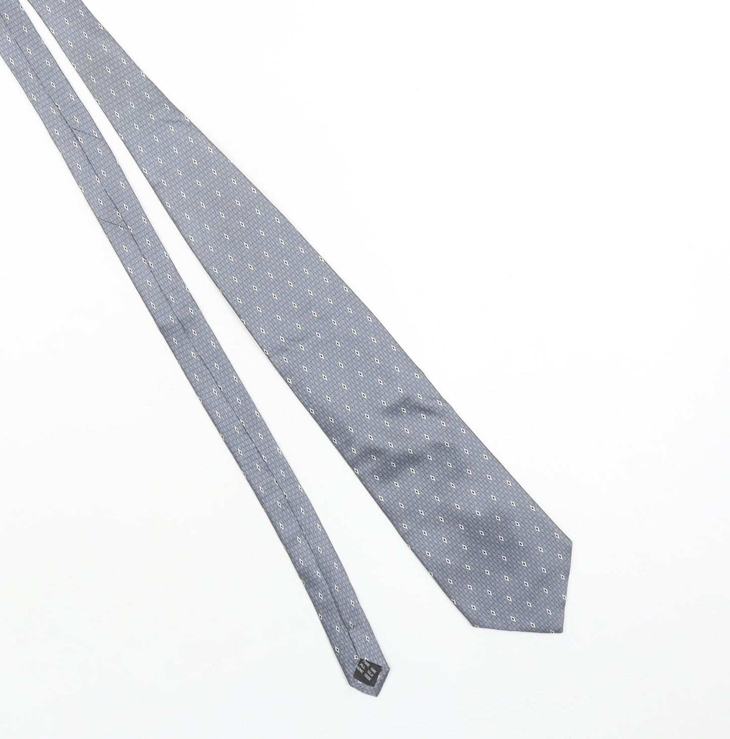 Charles de la Jonquière Paris Grey Silk Patterned Men's Tie 176cm