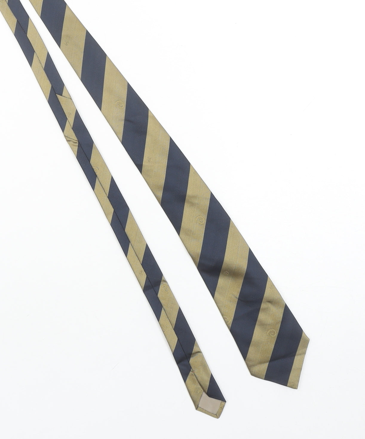 R.S. Platou Men's Blue and Gold Striped Silk Tie