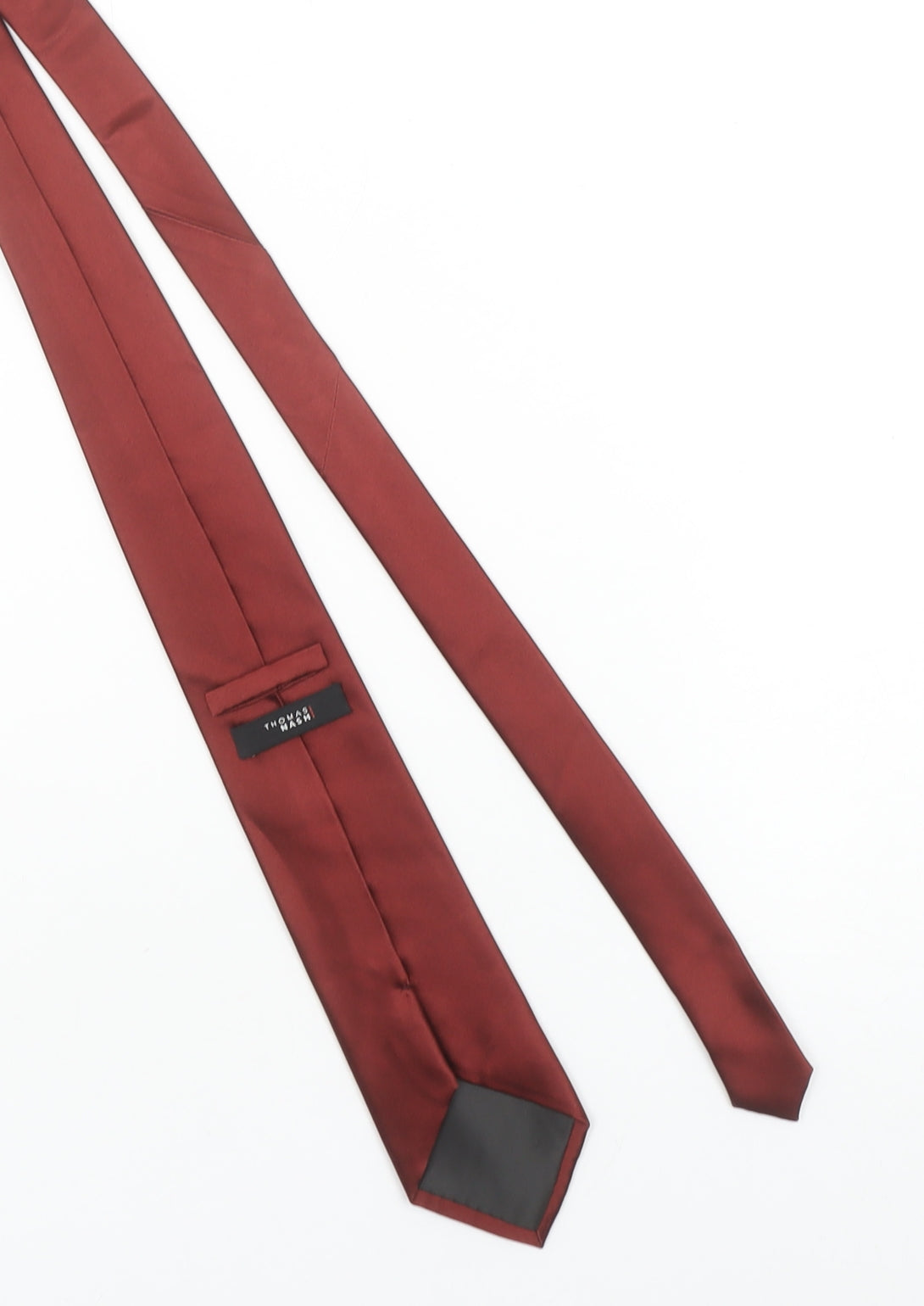 Thomas Nash Men's Red 100% Silk Slim Tie