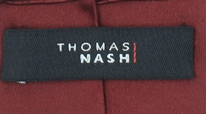 Thomas Nash Men's Red 100% Silk Slim Tie