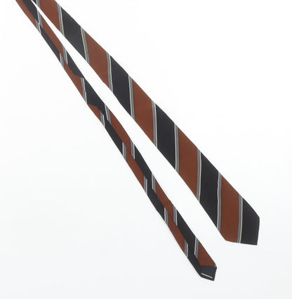 Altea Milano Men’s Brown Striped Silk Designer Tie One Size