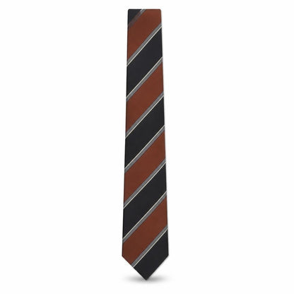 Mens Altea Brown Striped 100% Silk Designer Tie