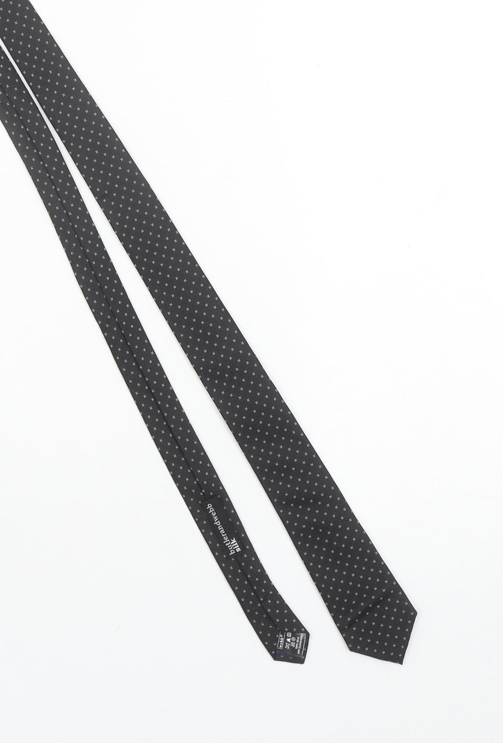 Butlerandwebb Men's Black Silk Slim Polka Dot Tie