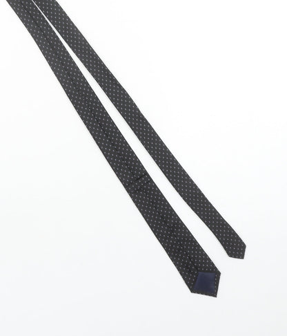 Butlerandwebb Men's Black Silk Slim Polka Dot Tie