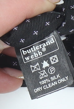 Butlerandwebb Men's Black Silk Slim Polka Dot Tie