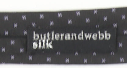 Butlerandwebb Men's Black Silk Slim Polka Dot Tie