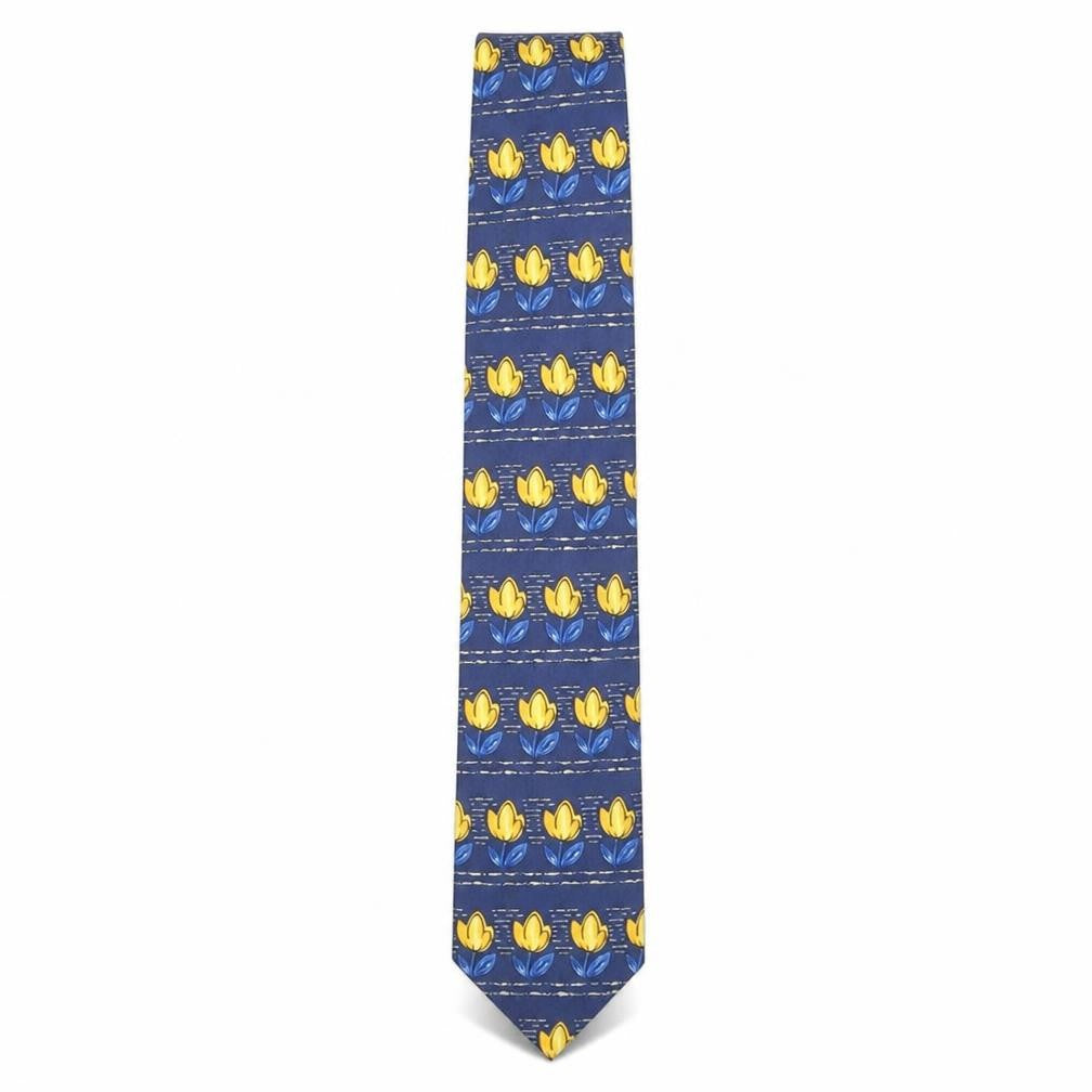 Mens Antiche Seterie Fiorentine Blue Floral 100% Silk Designer Tie
