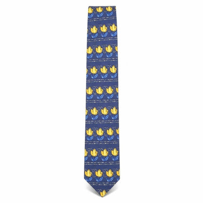 Mens Antiche Seterie Fiorentine Blue Floral 100% Silk Designer Tie