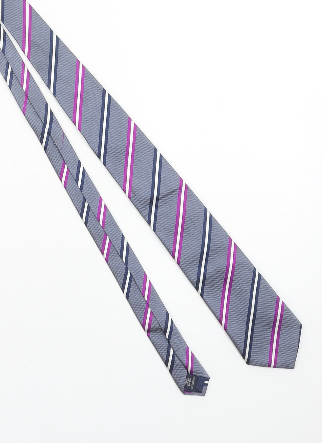 Charles Tyrwhitt Men’s Grey Striped Silk Slim Tie One Size